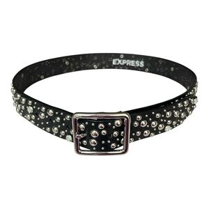 Express Black Belt with Silver Studs